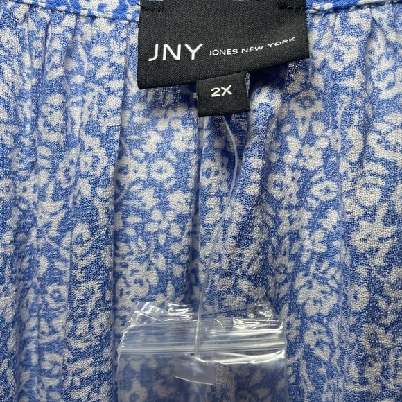 Jones New York blue with white floral print sz 2 X - Picture 3 of 7